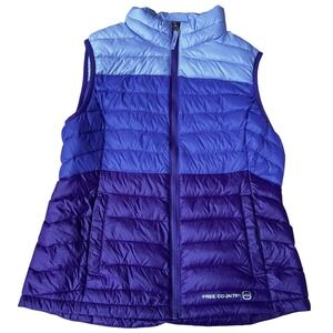 Free Country Kids Down Puffer Vest Ombre Purple Light Wt Insulated Size L 14/16